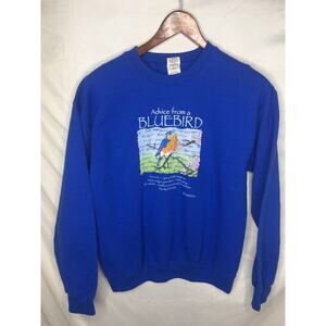 Advice from a Bluebird Sweatshirt Medium Grannycore Gilden USA Vintage